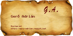 Gerő Adrián névjegykártya